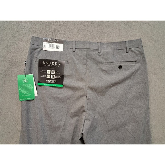 New Ralph Lauren Men's Classic UltraFlex Stretch Pleated Suit Pants 38x34 Gray - Picture 8 of 11